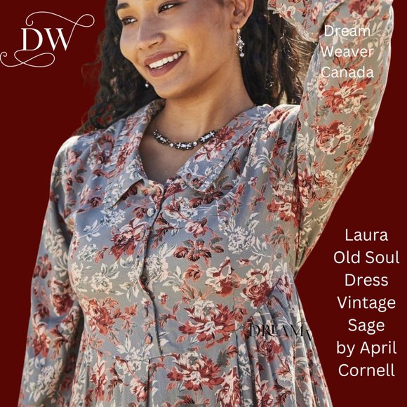 Laura Old Soul Dress | Vintage Sage | April Cornell - Picture 2 of 5